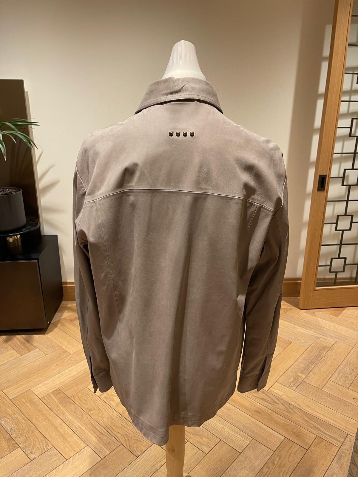 Beige Leather Over-Shirt / Jacket