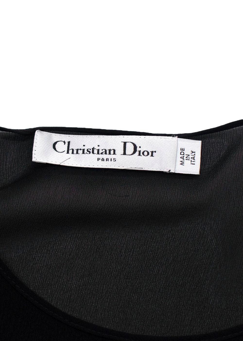 Christian Dior Black Leather Fringe Tunic Mini Dress