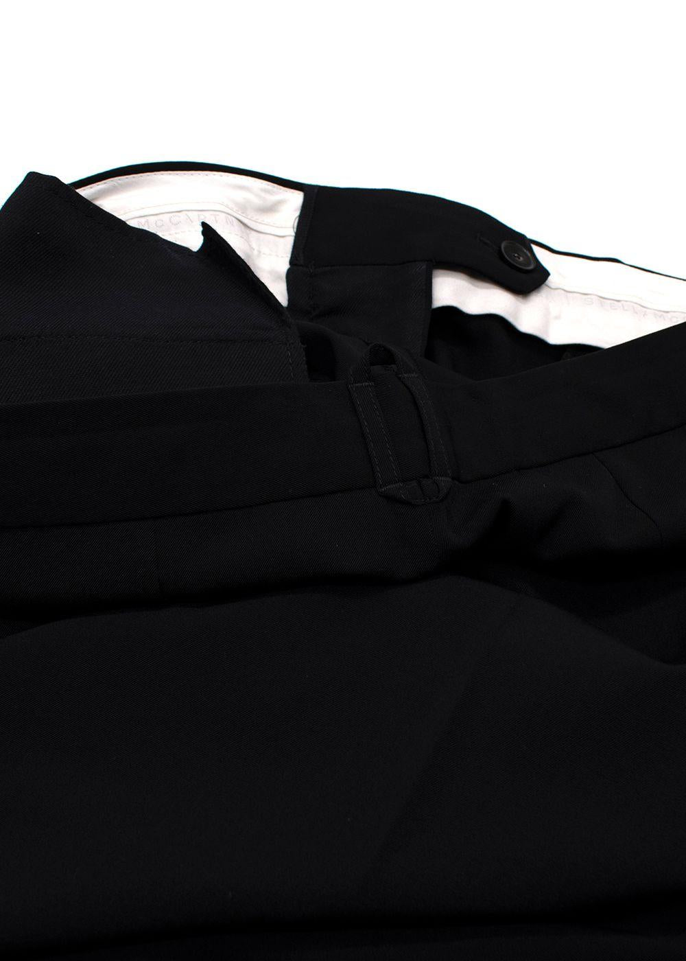 Stella McCartney Black Straight-Leg Mid-Rise Stretch-Wool Trousers