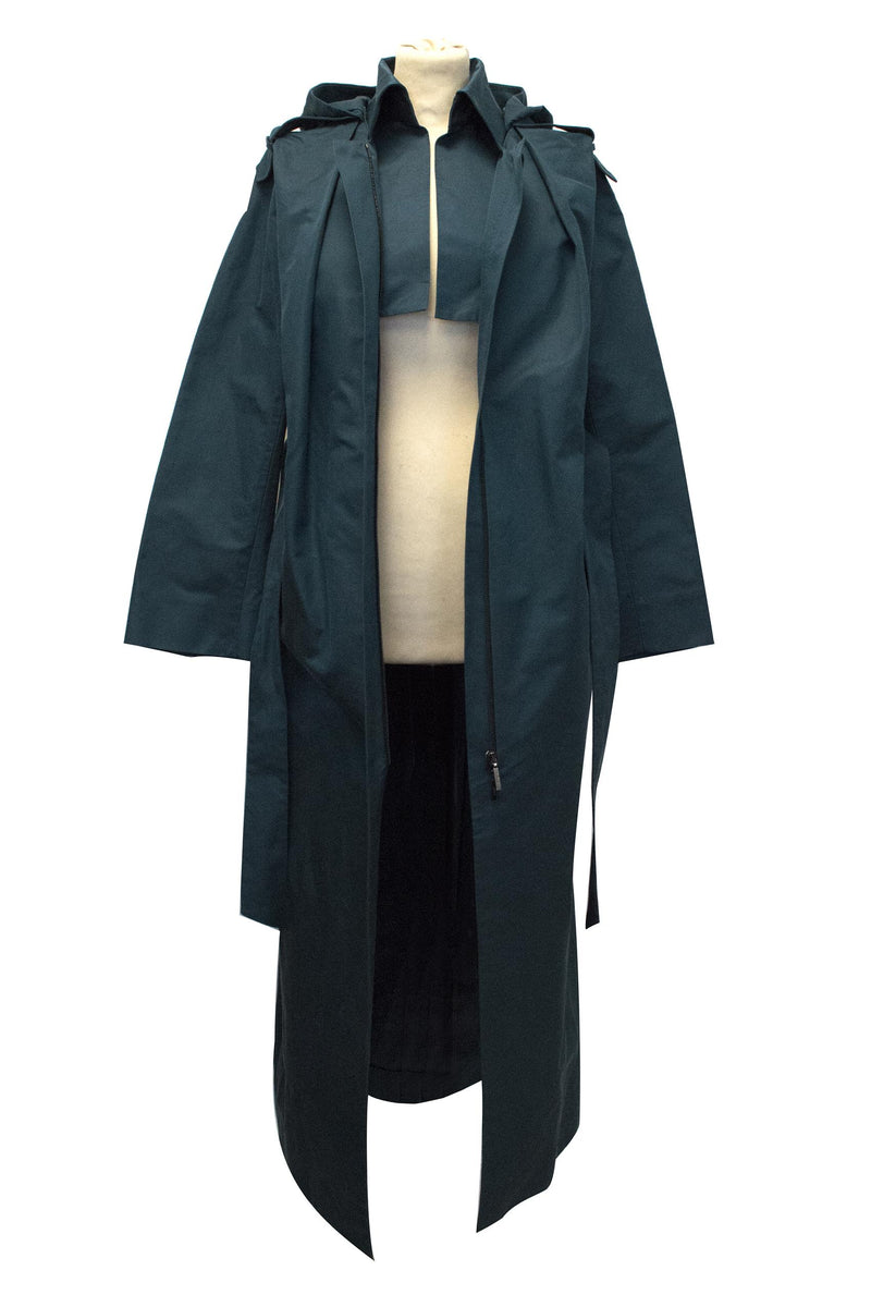 Brioni Blue Long Trench Coat