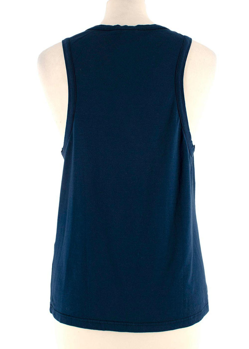 Chloe Navy Crystal Embellished Tank Top