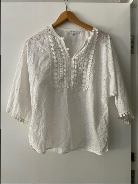 Andrew GN Broderie Anglaise White Blouse