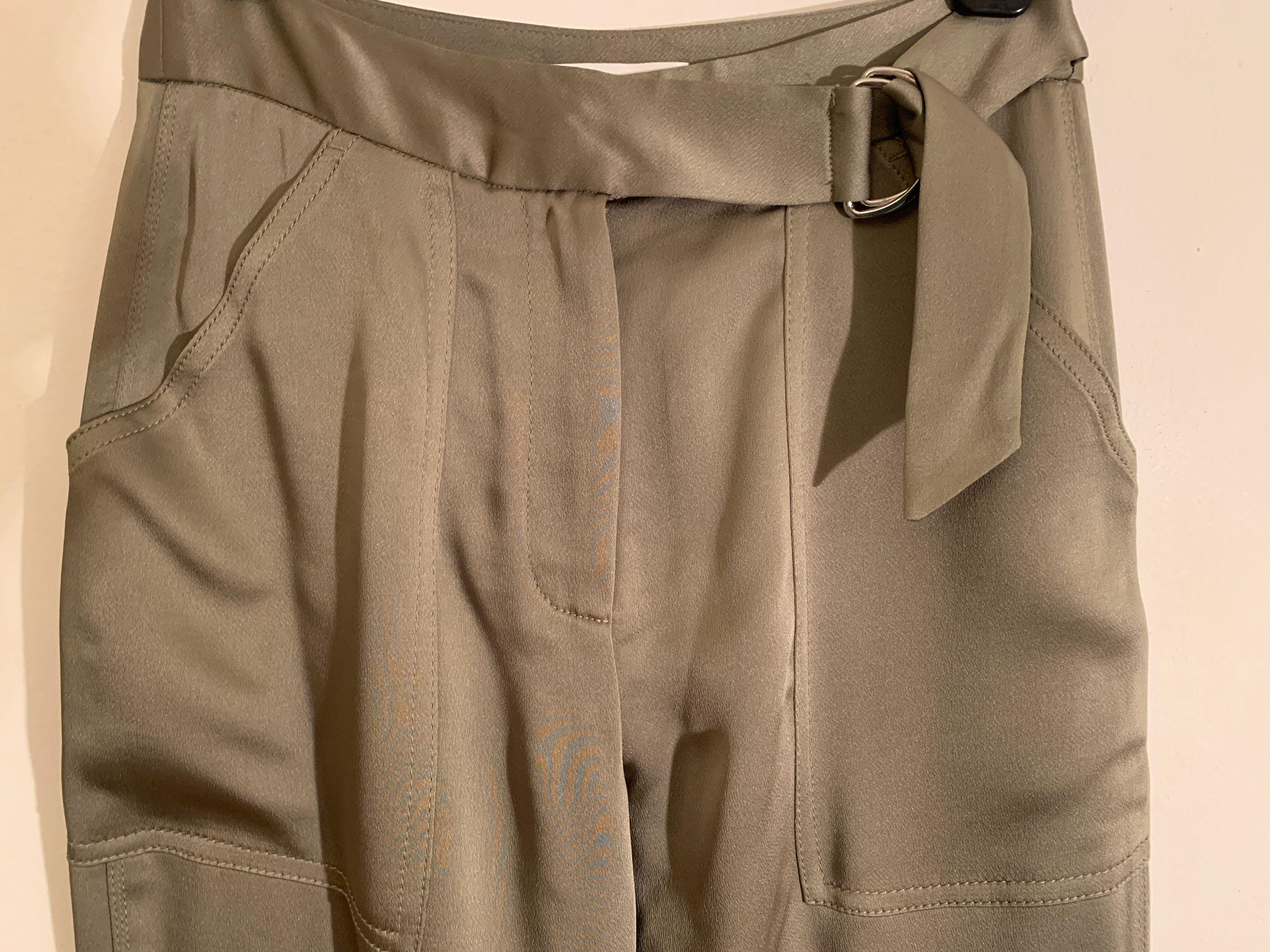 Jonathan Simkhai Olive Satin Cargo Pants