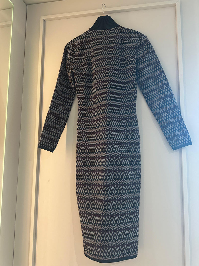 Chevron Jacquard Knit Dress