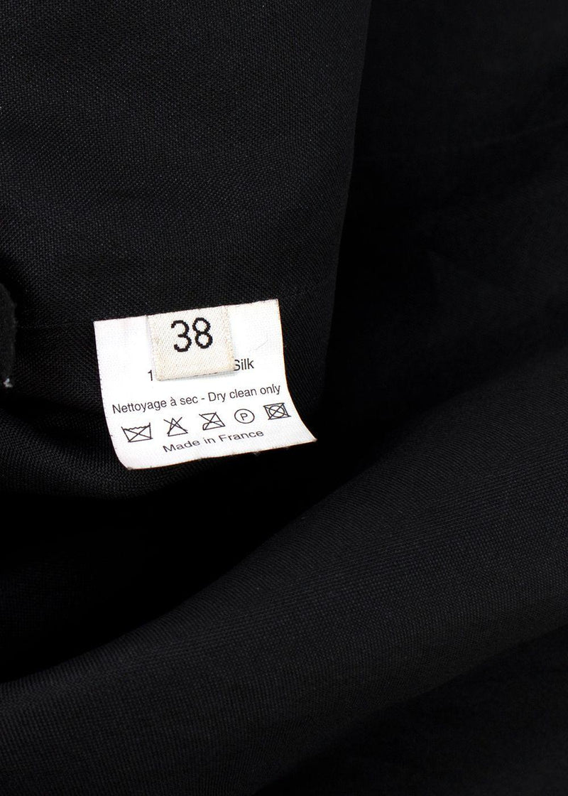Lanvin Black Silk Midi Skirt