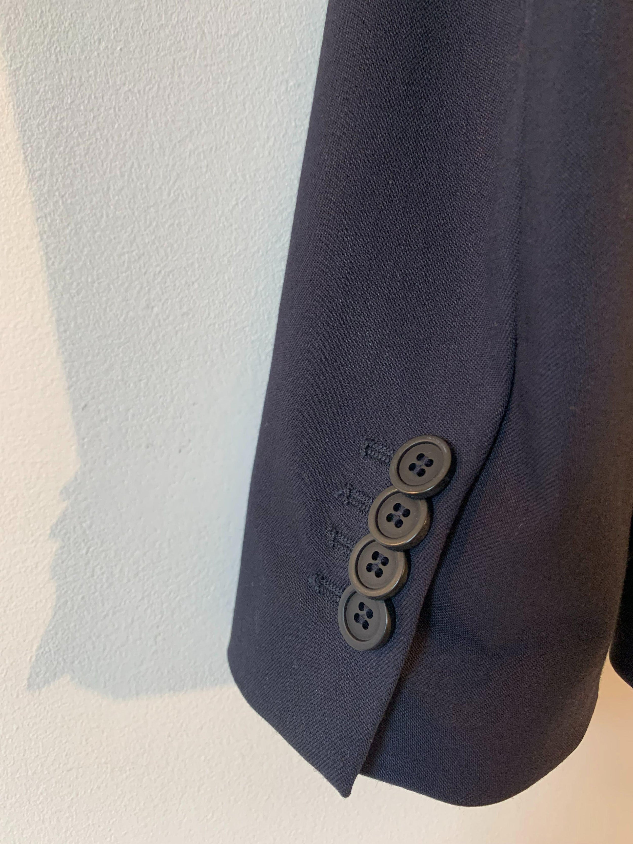 Blue Wool Blend Tailored Jacket
