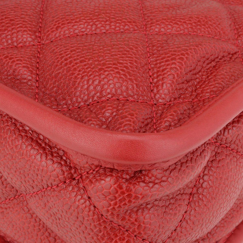 Chanel Red Caviar Leather French Riviera Flap Bag
