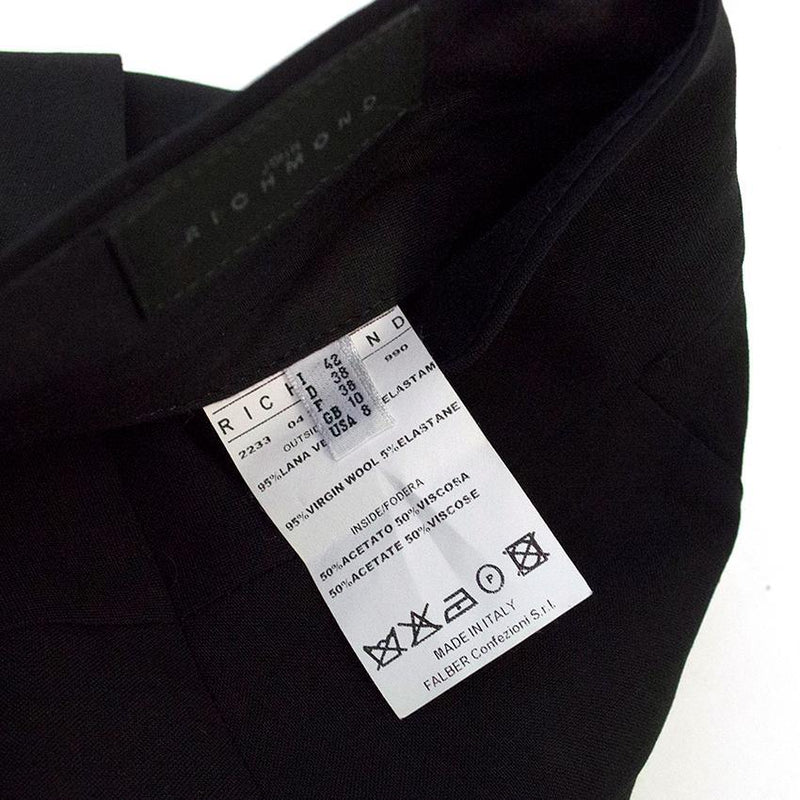 John Richmond black pleated trousers