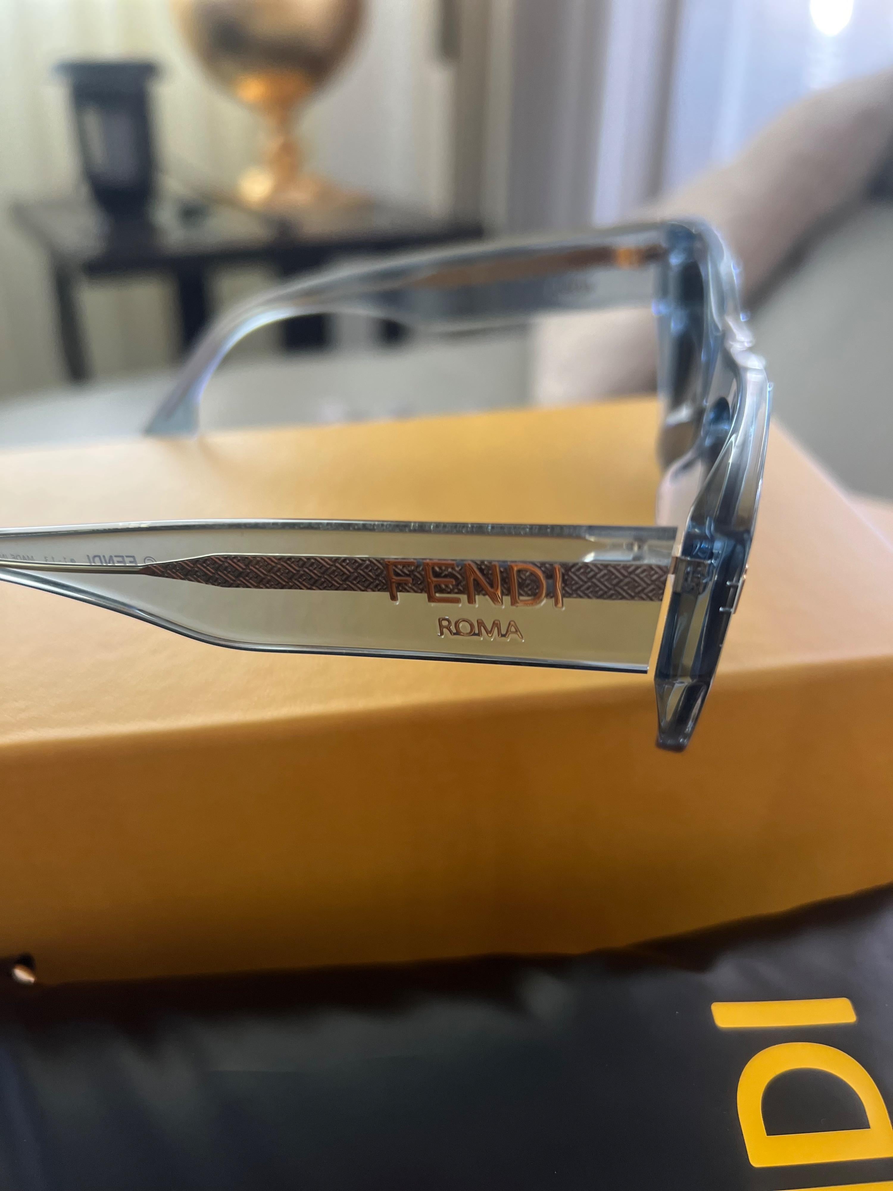 Fendi Blue Fendigraphy Acetate Sunglasses