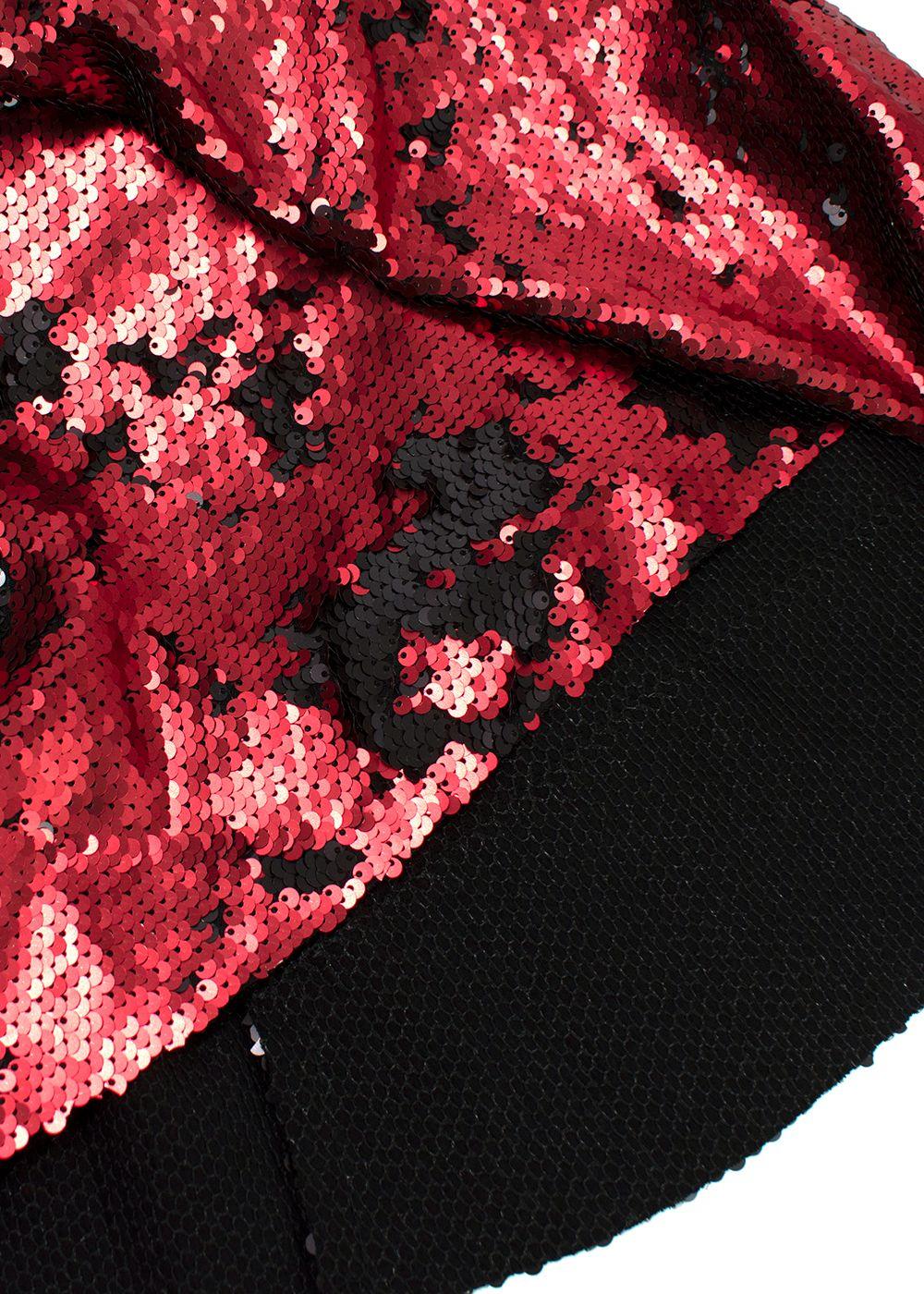 Marques Almeida Black & Red Sequin Asymmetric Mini Dress