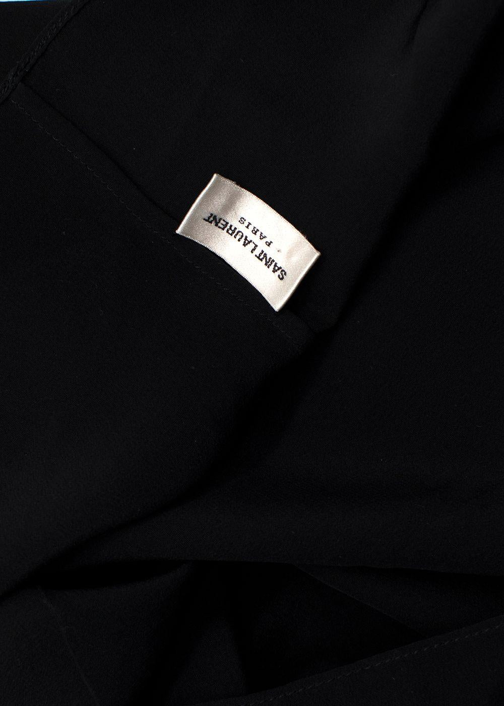 Saint Laurent Black Silk Peasant Blouse