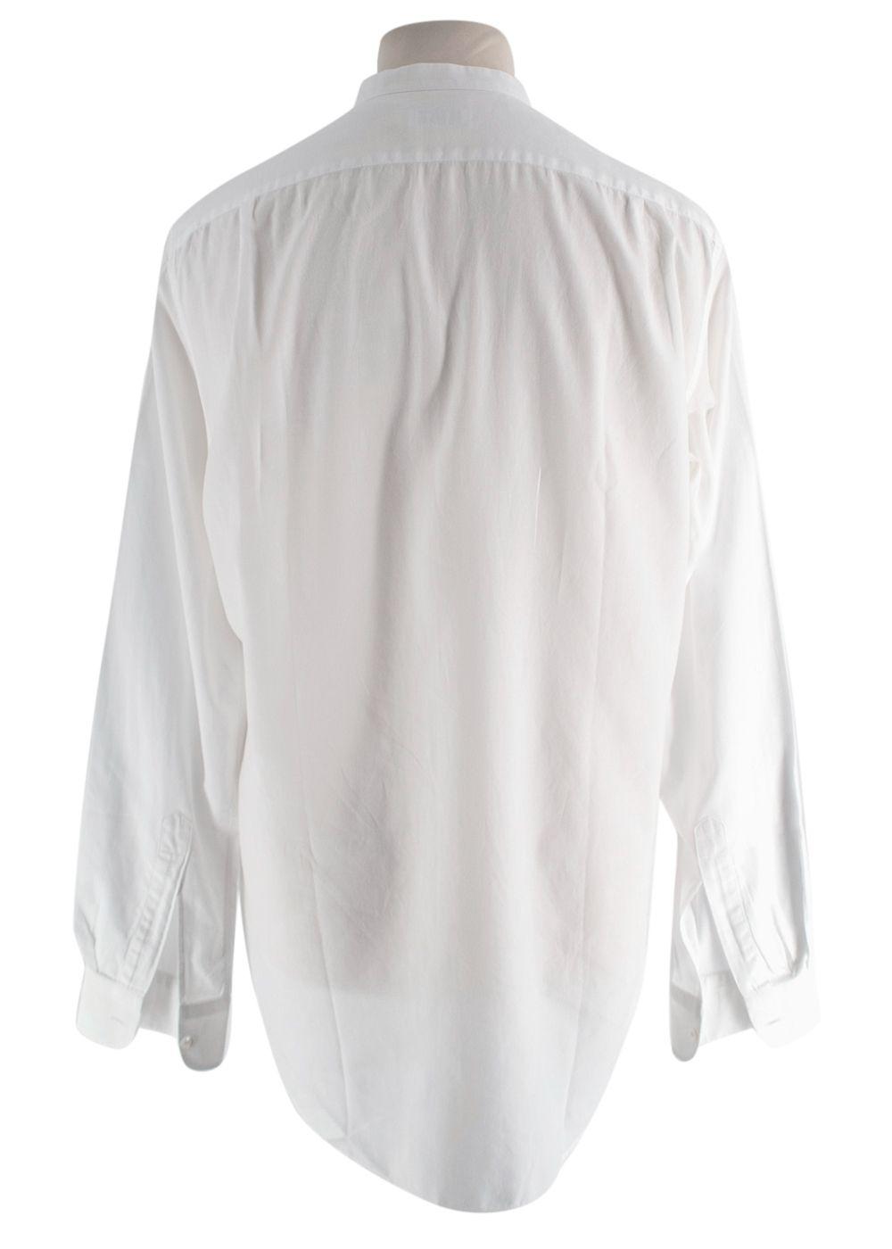 Dries Van Noten White Collarless Shirt