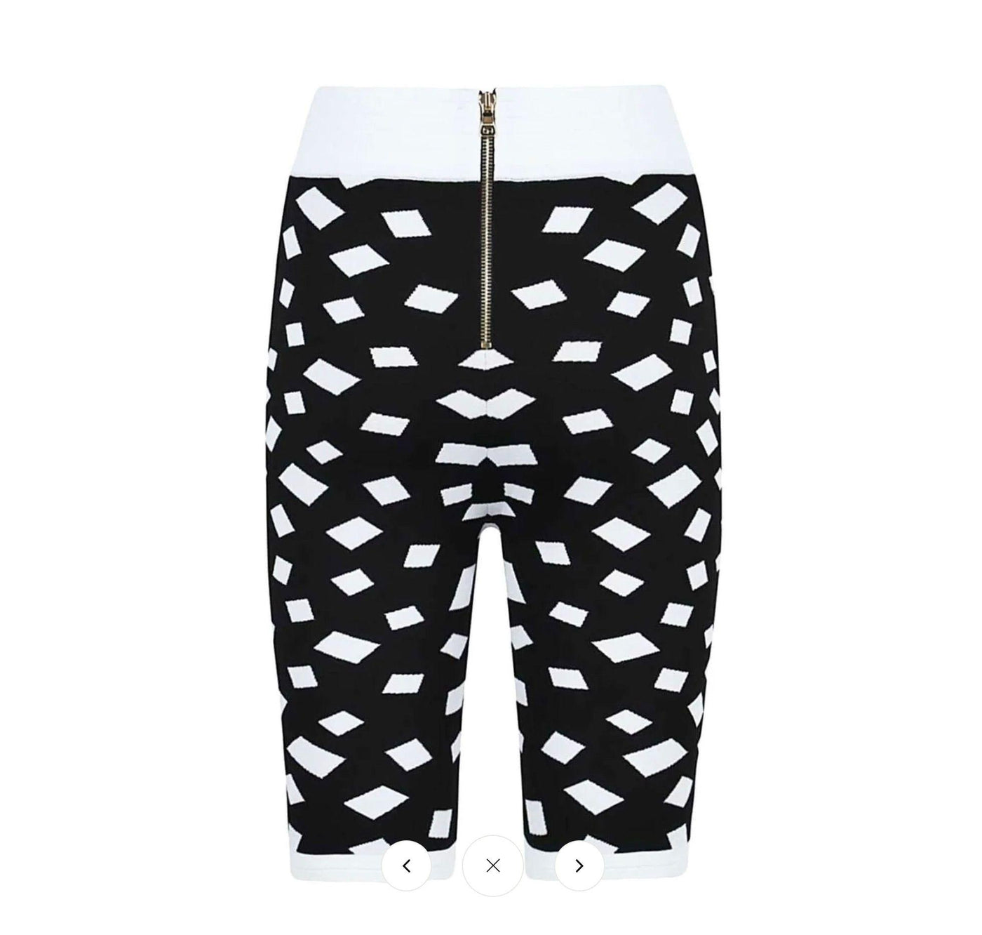 Balmain Black and White Jacquard Cycling Shorts