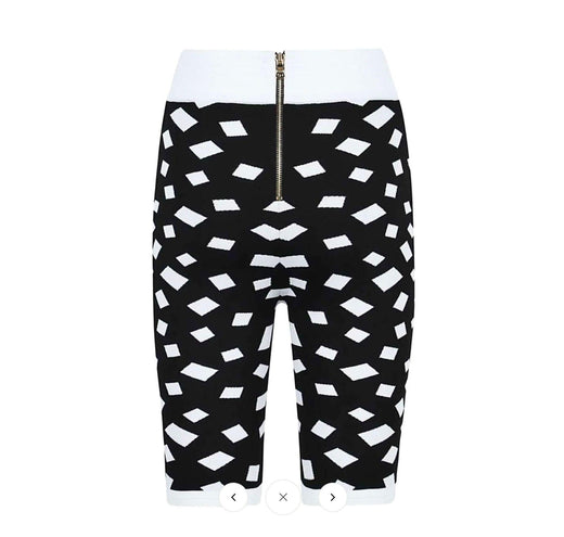 Balmain Black and White Jacquard Cycling Shorts