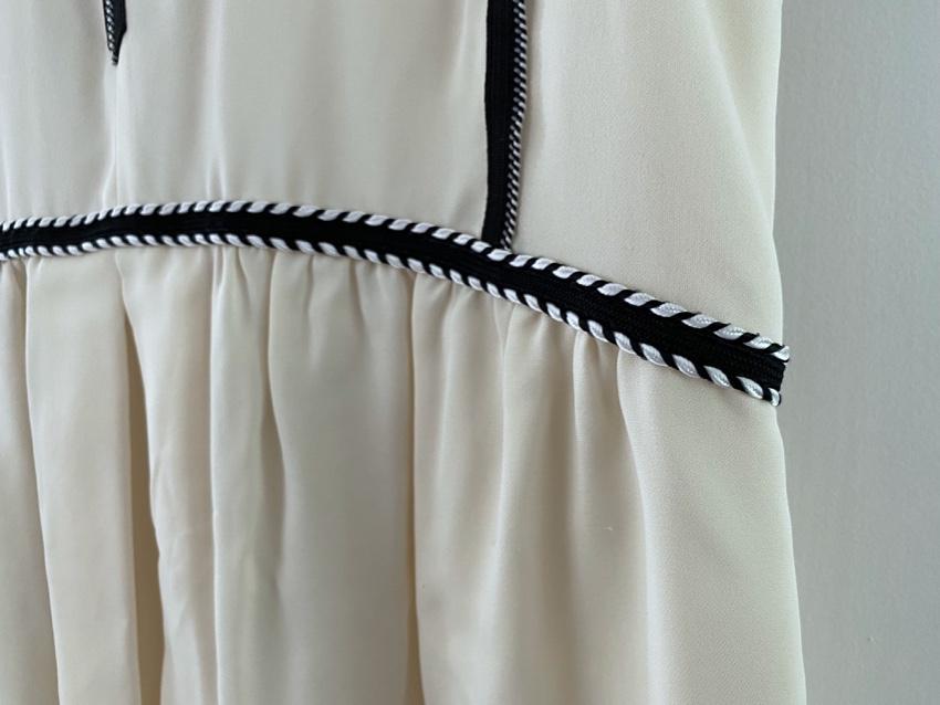 Tory Burch Cream Contrast Trim Sleeveless Top