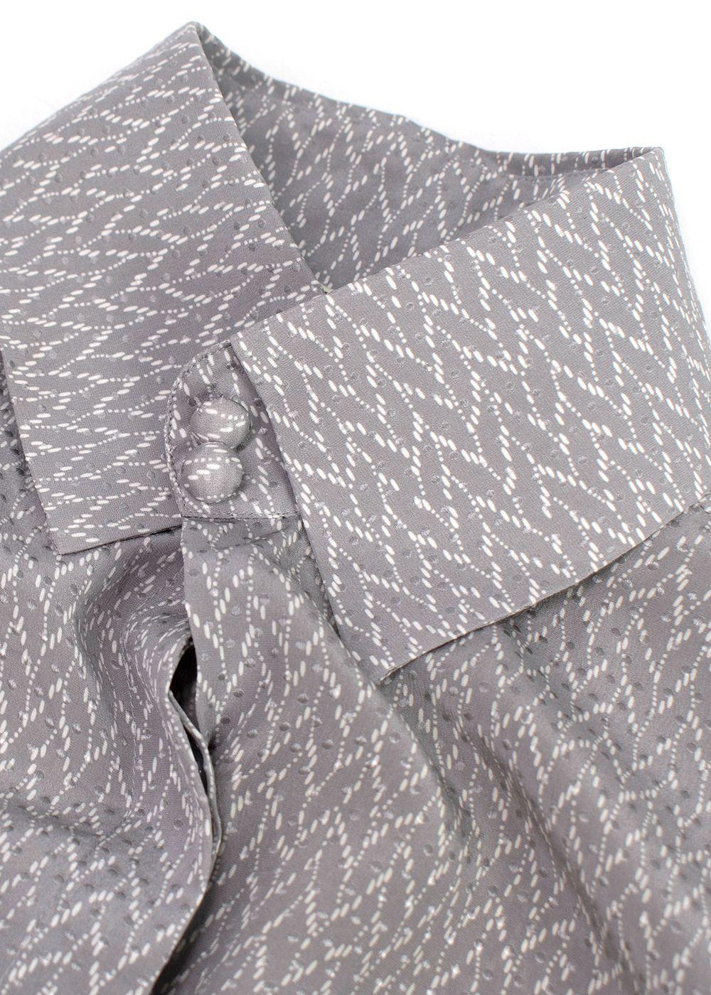 Fendi Silk Grey & White Longline Shirt