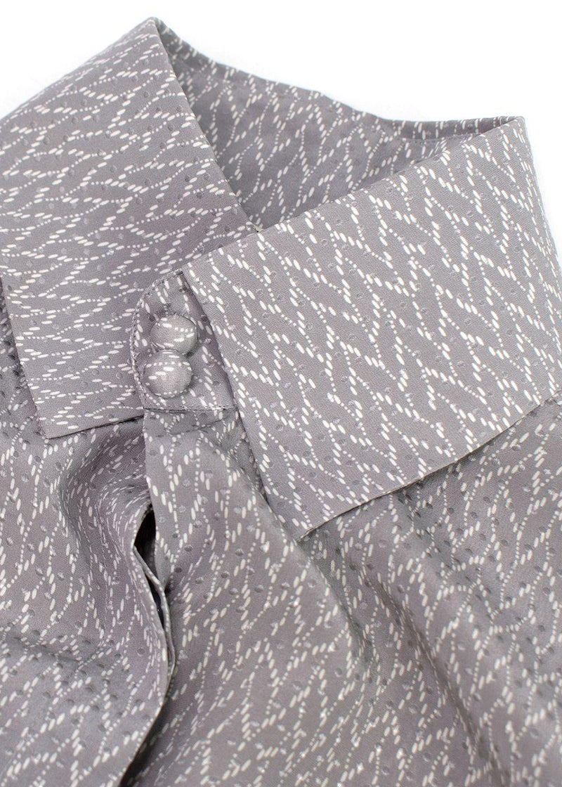 Fendi Silk Grey & White Longline Shirt