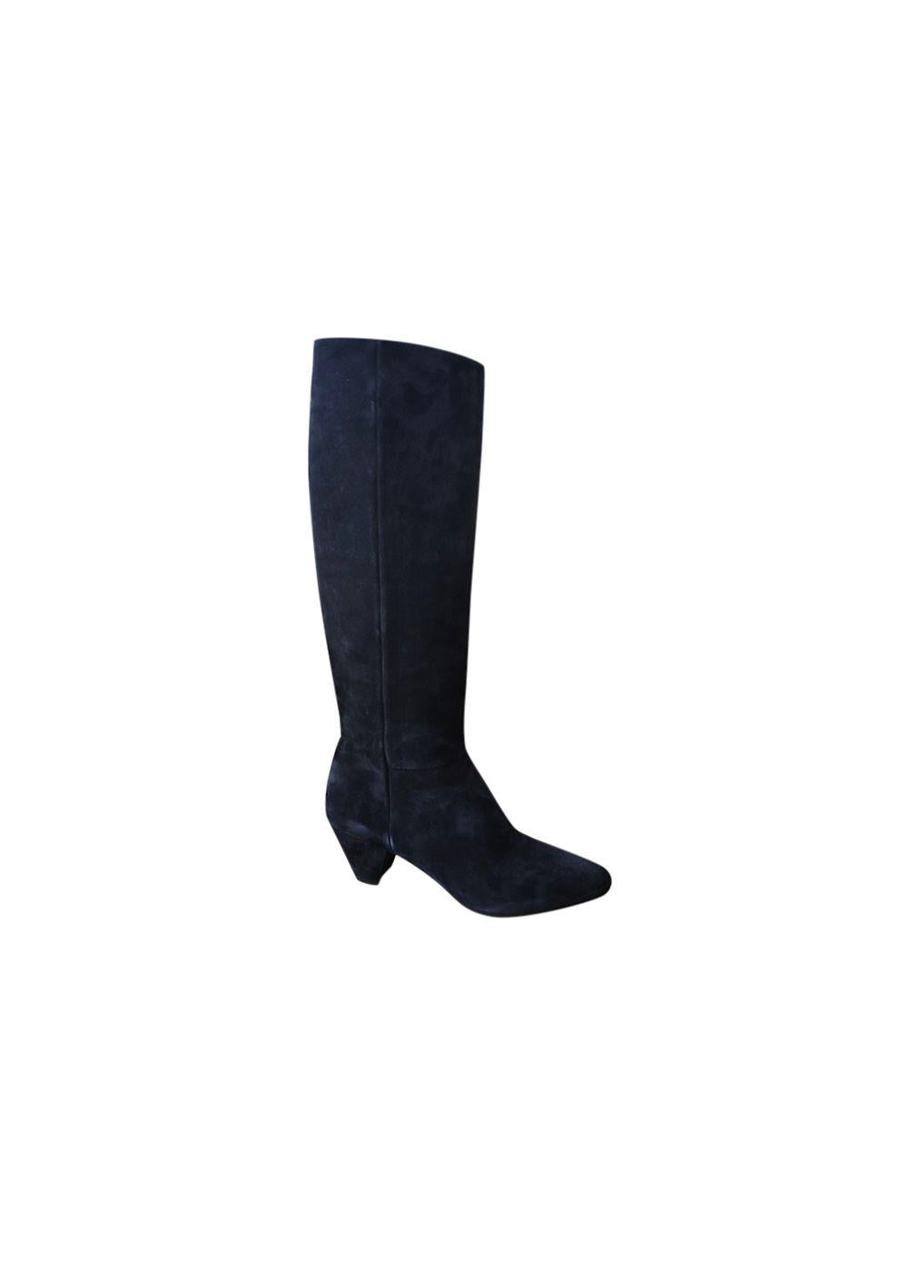 black suede long boots