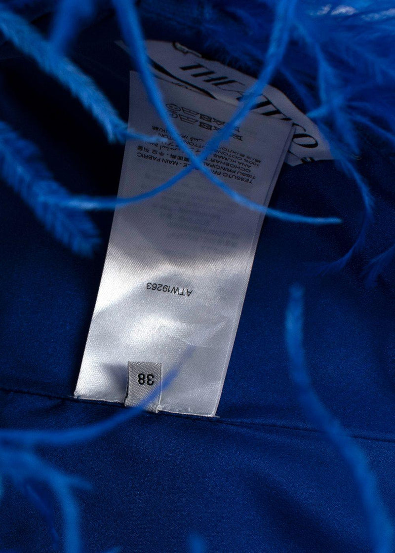 The Attico Electric Blue Feather Tube Top
