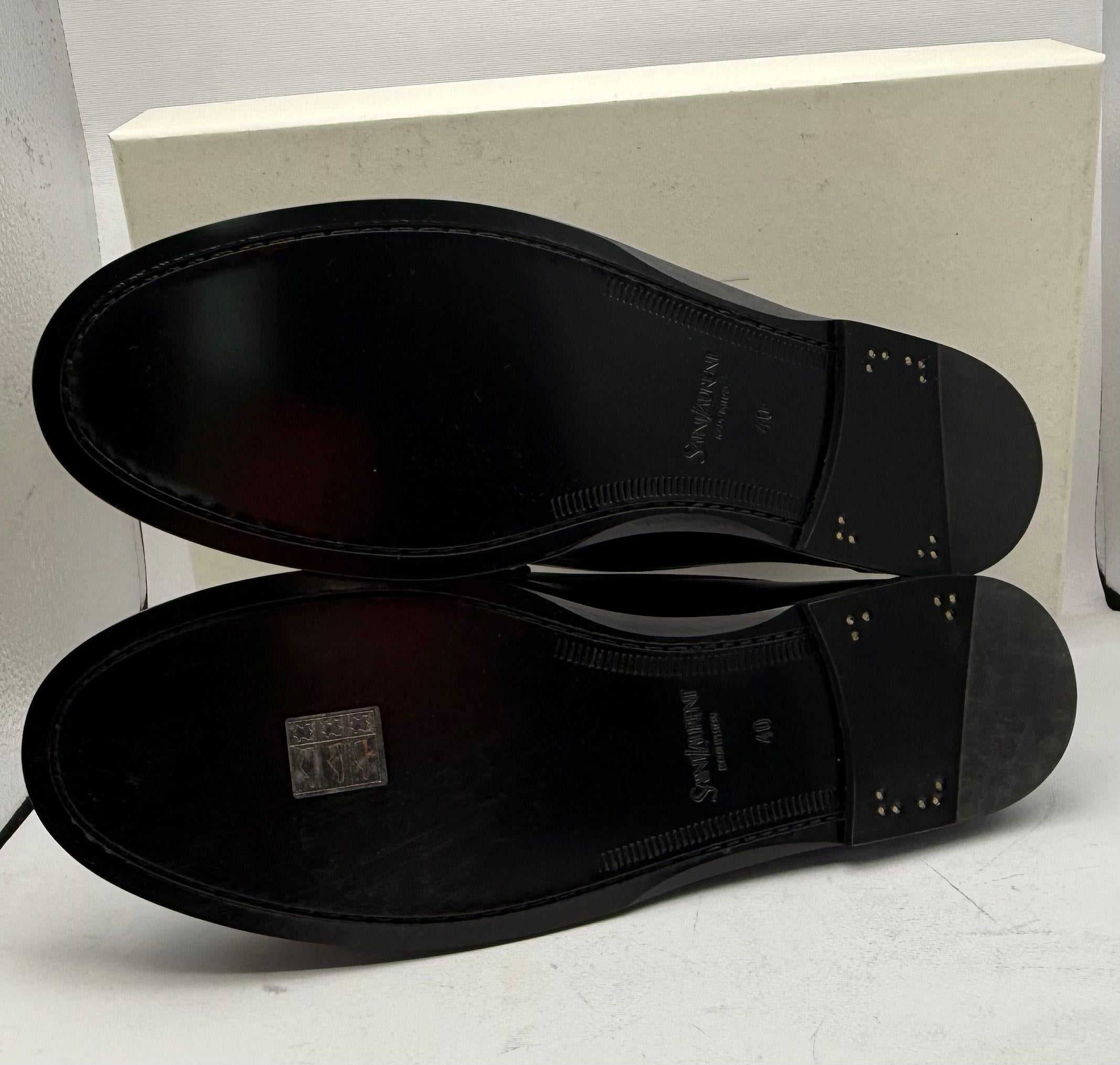 Saint Laurent Black Leather Moccasins