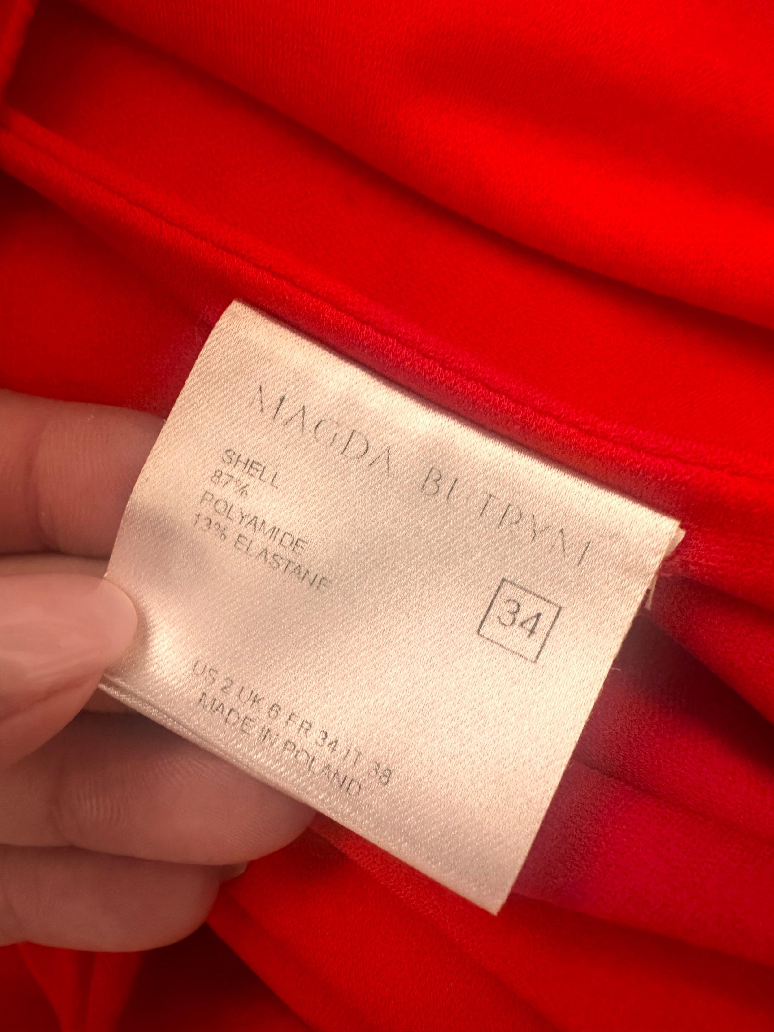 Magda Butrym Red Floral Applique Mini Dress