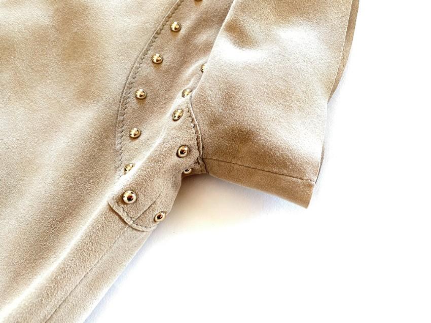 Yves Salomon Suede Studded T-Shirt