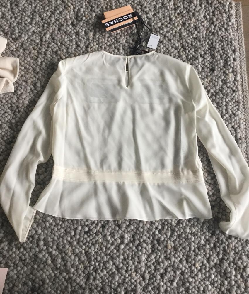 Rochas lace-insert silk blouse