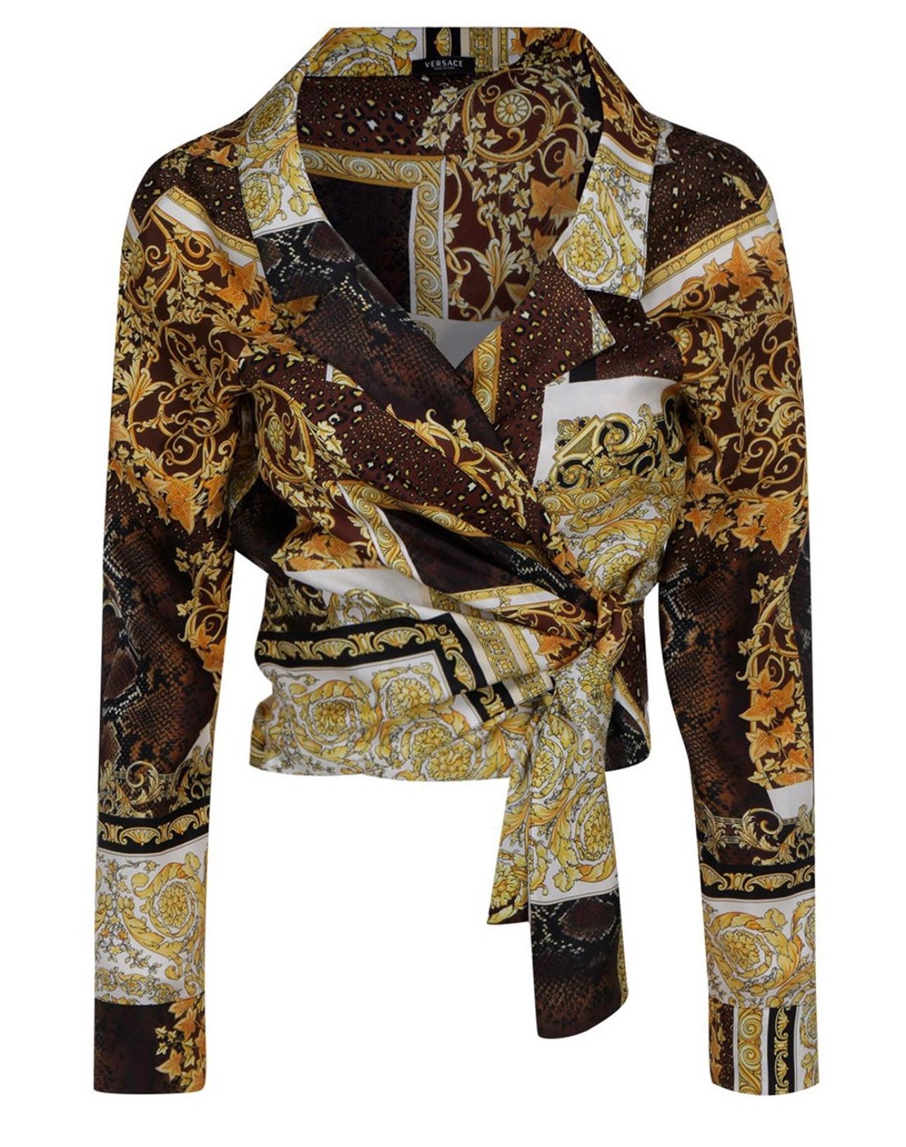 Versace Mixed Print Silk Blouse