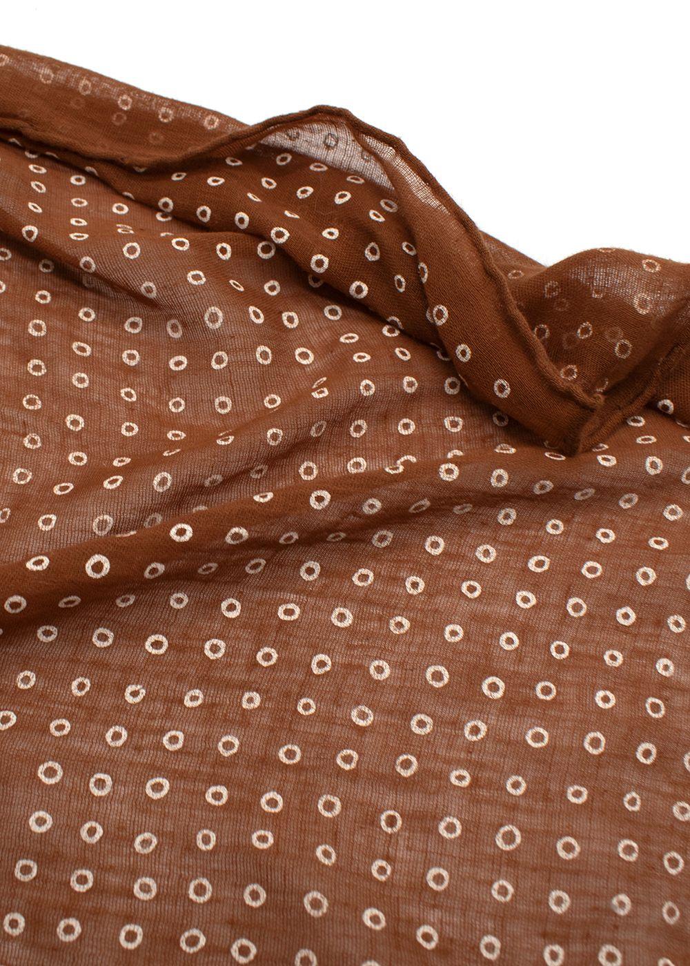 Bespoke Brown Cotton Dotted Pocket Square