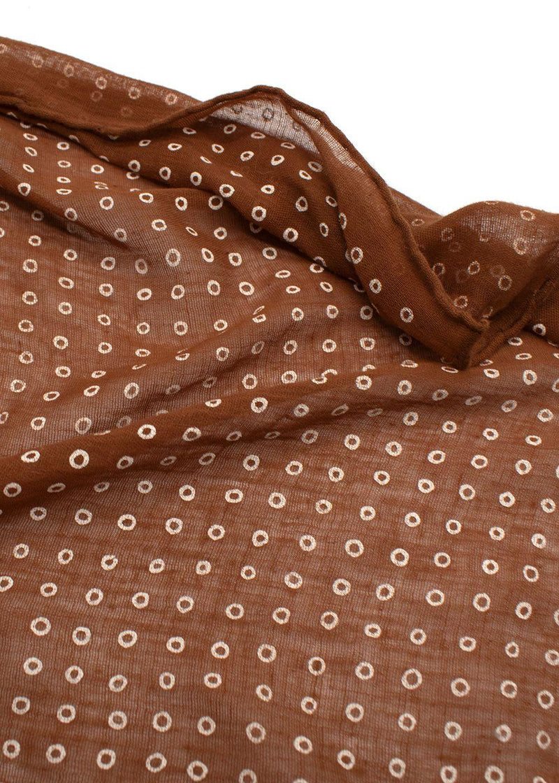 Bespoke Brown Cotton Dotted Pocket Square