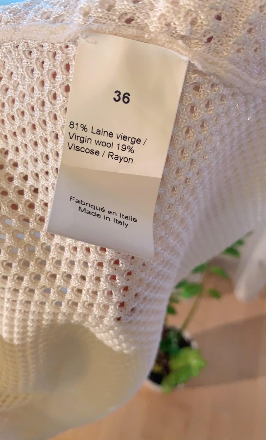 Sonia Rykiel Ivory Open-Weave Longline Cardigan
