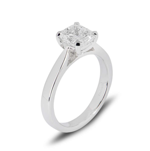 Bespoke Platinum Radiant Cut Diamond Ring