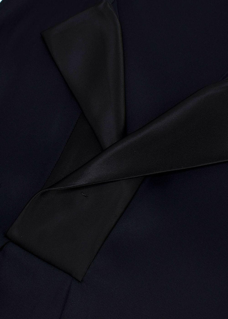 Celine Black Silk Contrast-lapel Mini Dress