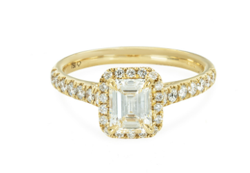 Yellow Gold Emerald Cut Diamond Ring