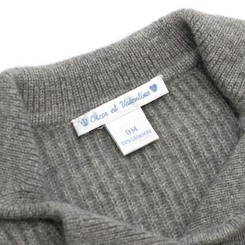 Oscar Et Valentine 9M Grey Shawl Knit Cardigan