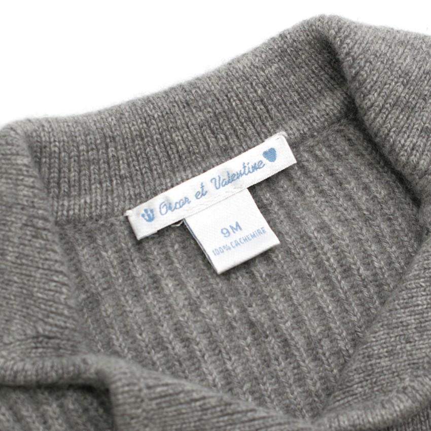 Oscar Et Valentine 9M Grey Shawl Knit Cardigan