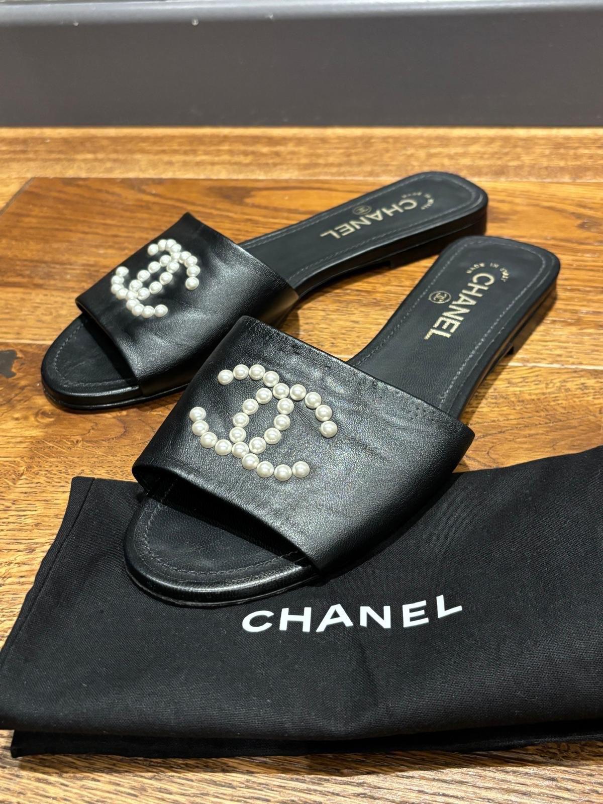 Chanel Embellished CC Slides