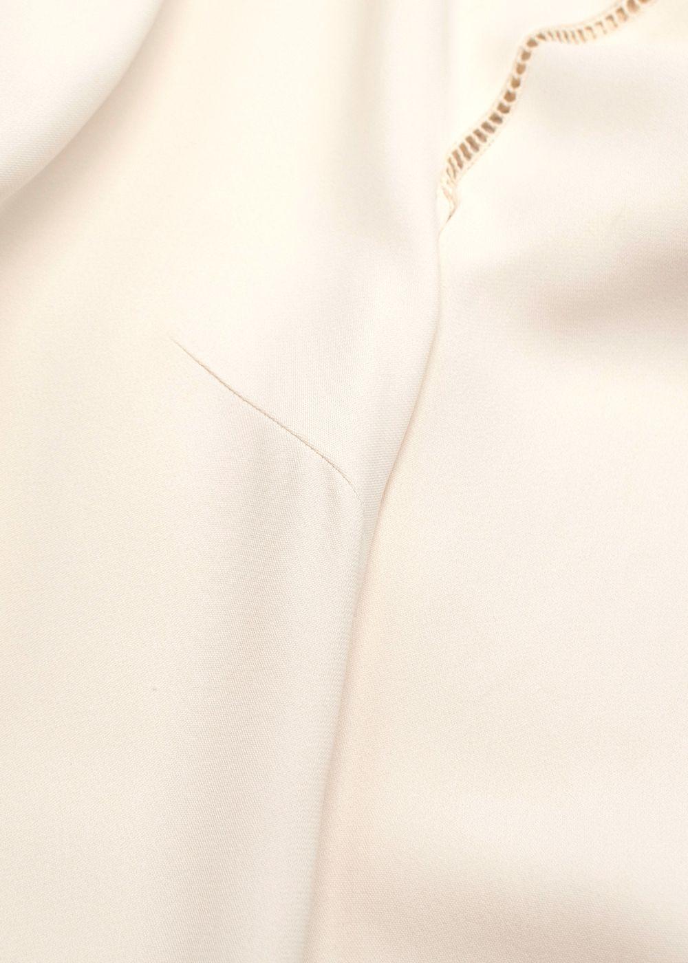 Elie Saab Cream Frill Sleeves Maxi Dress