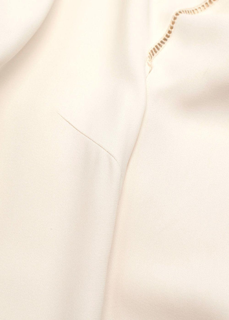 Elie Saab Cream Frill Sleeves Maxi Dress