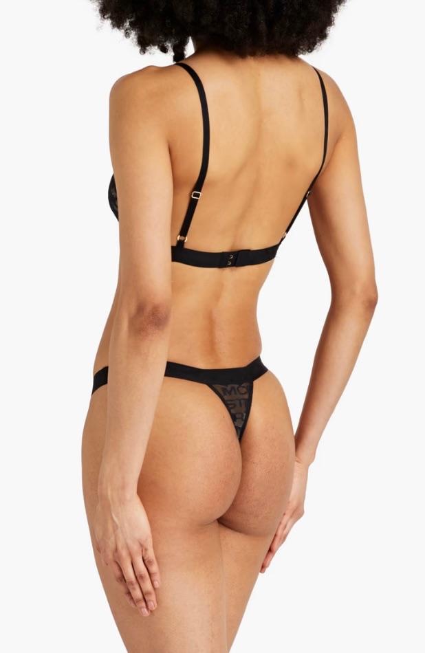 Stella McCartney Black Logo Thong