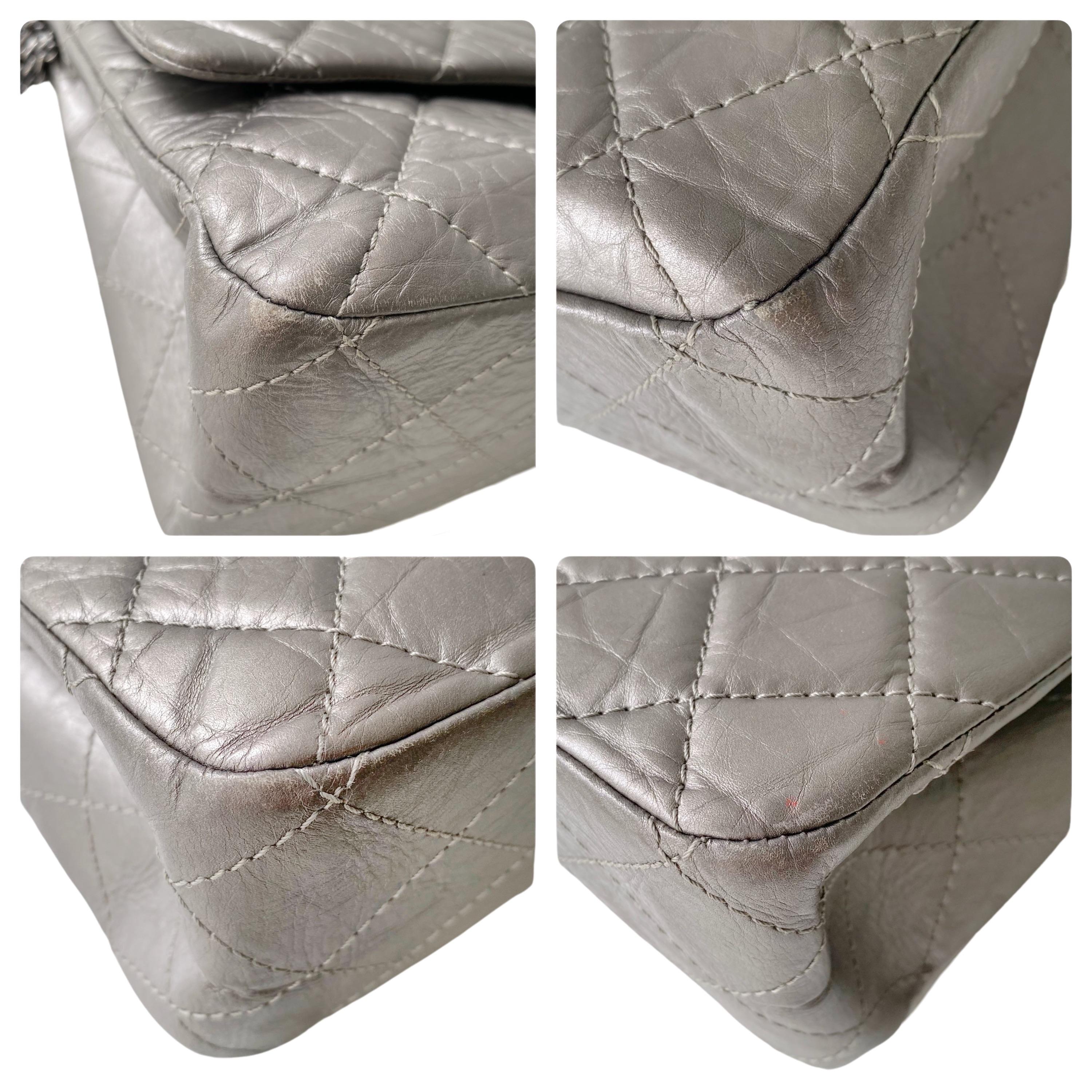 Vintage Silver Aged Leather 2.55 Reissue 227 Bag