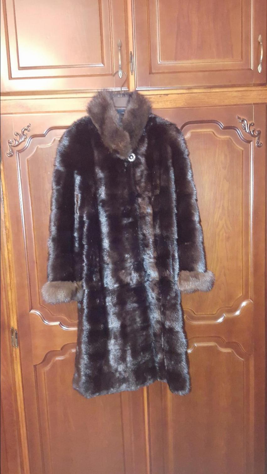 Bespoke sheared Mink coat with sable collar and cuffs