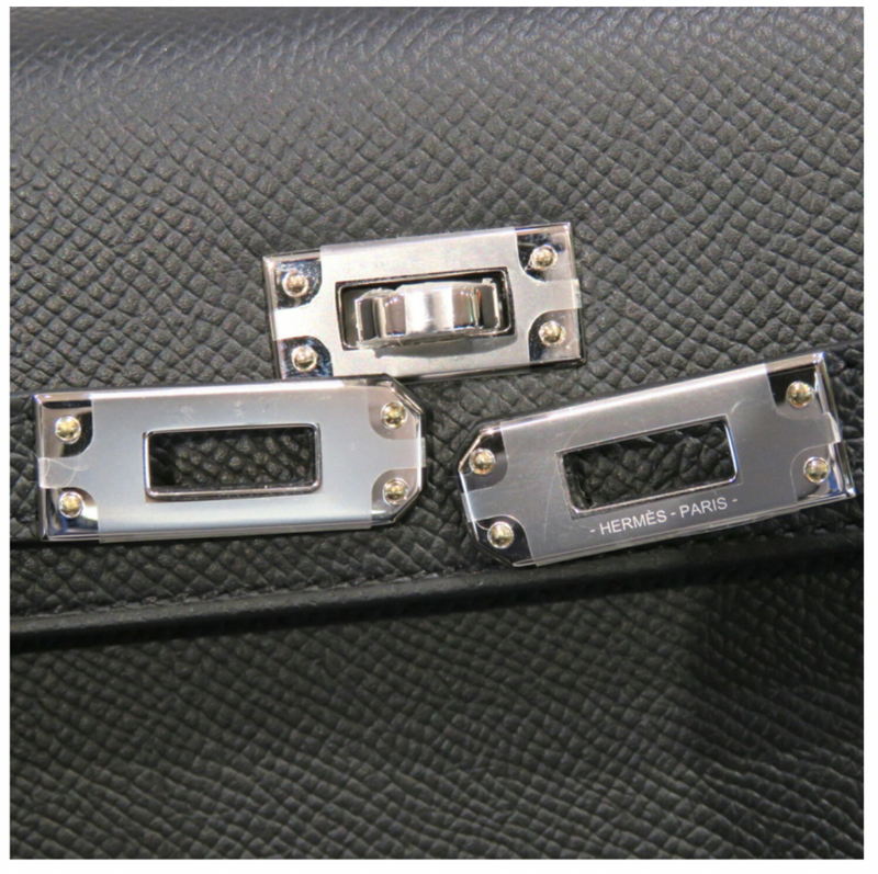 Hermès Kelly 25 Black Epsom With Silver Hardware