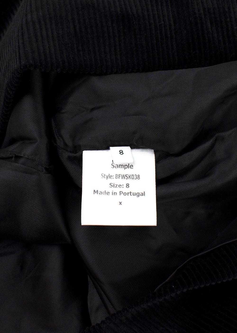 Bella Freud black corduroy mini skirt