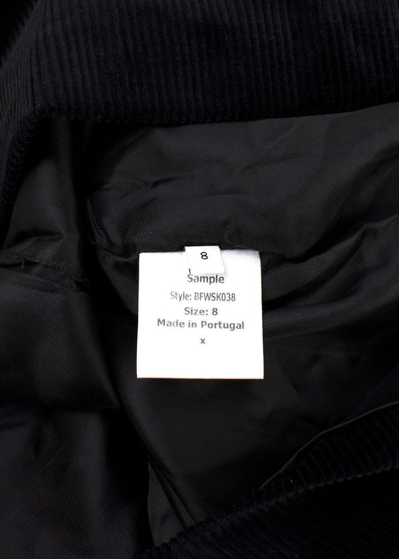 Bella Freud black corduroy mini skirt