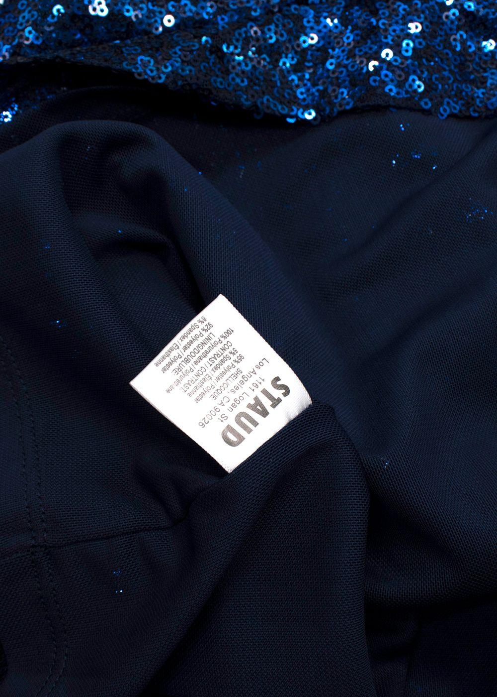 Staud Cobalt Sequin Long Sleeve Mini Dolce Dress