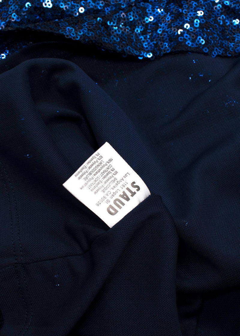 Staud Cobalt Sequin Long Sleeve Mini Dolce Dress