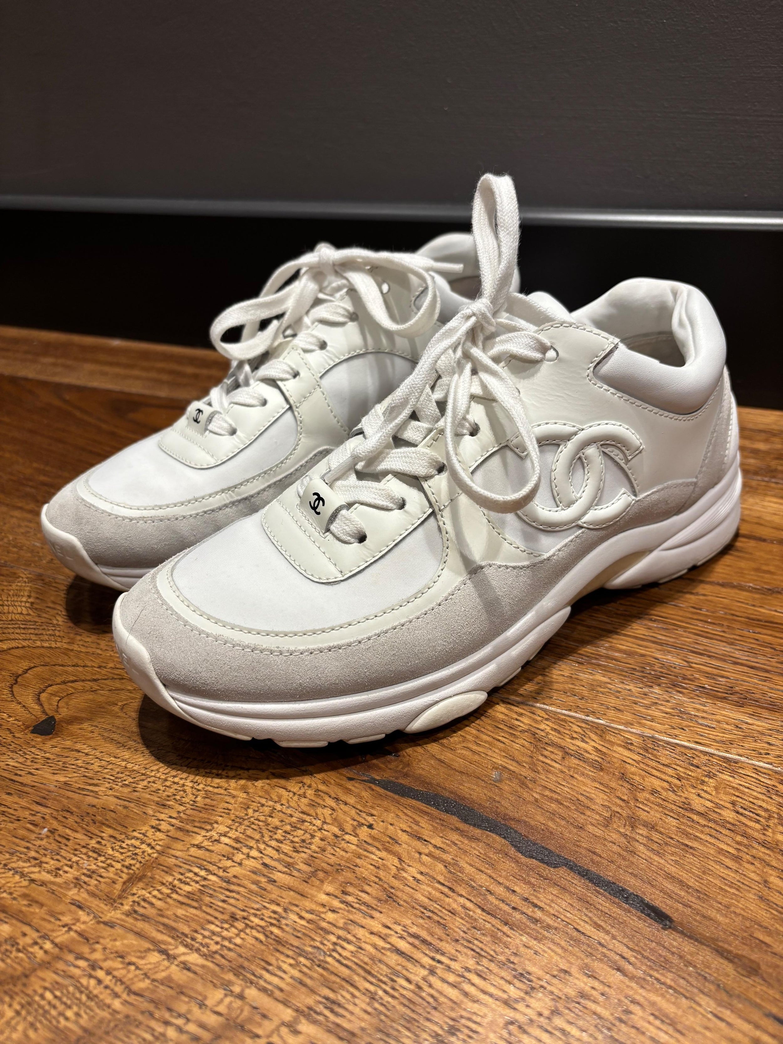 Chanel White CC Trainers