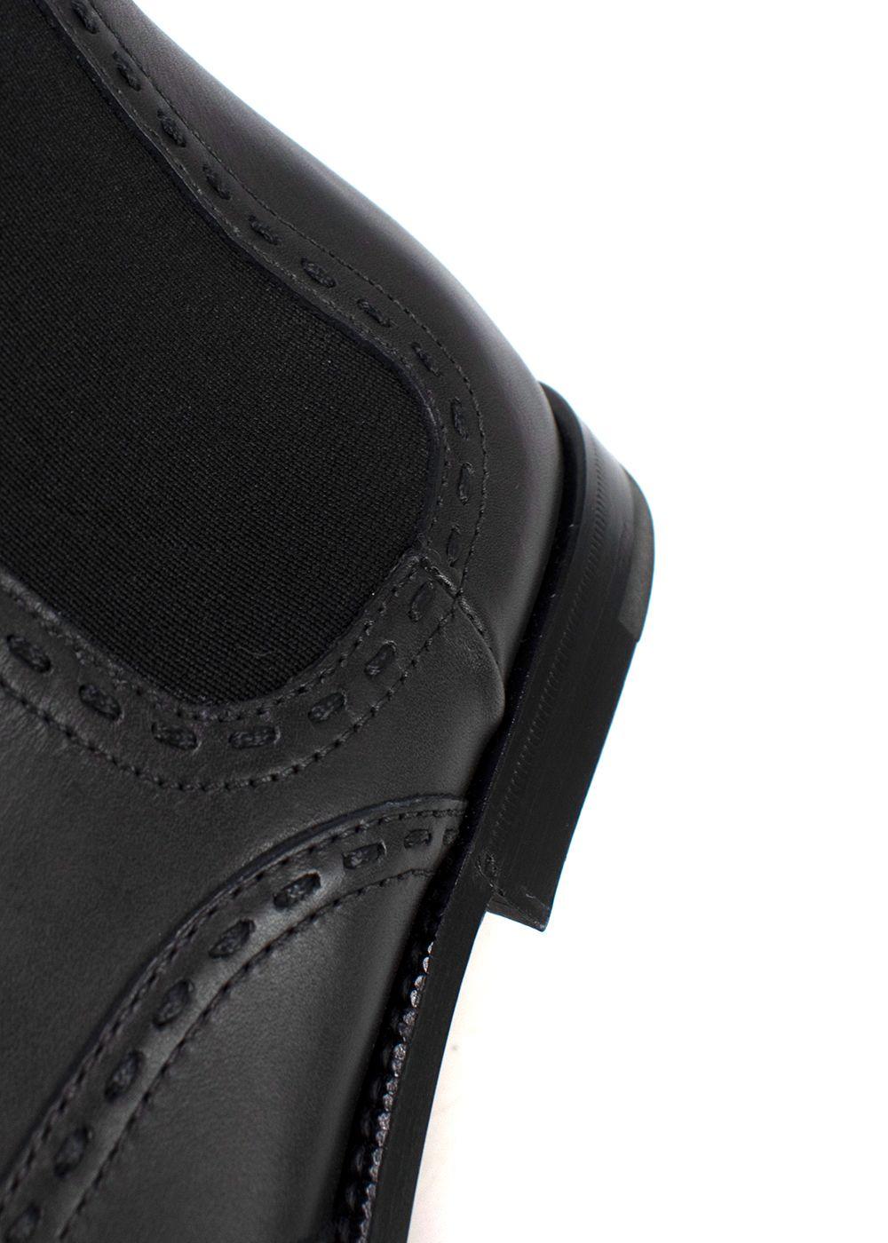 Bottega Veneta Black Brogue Leather Boots