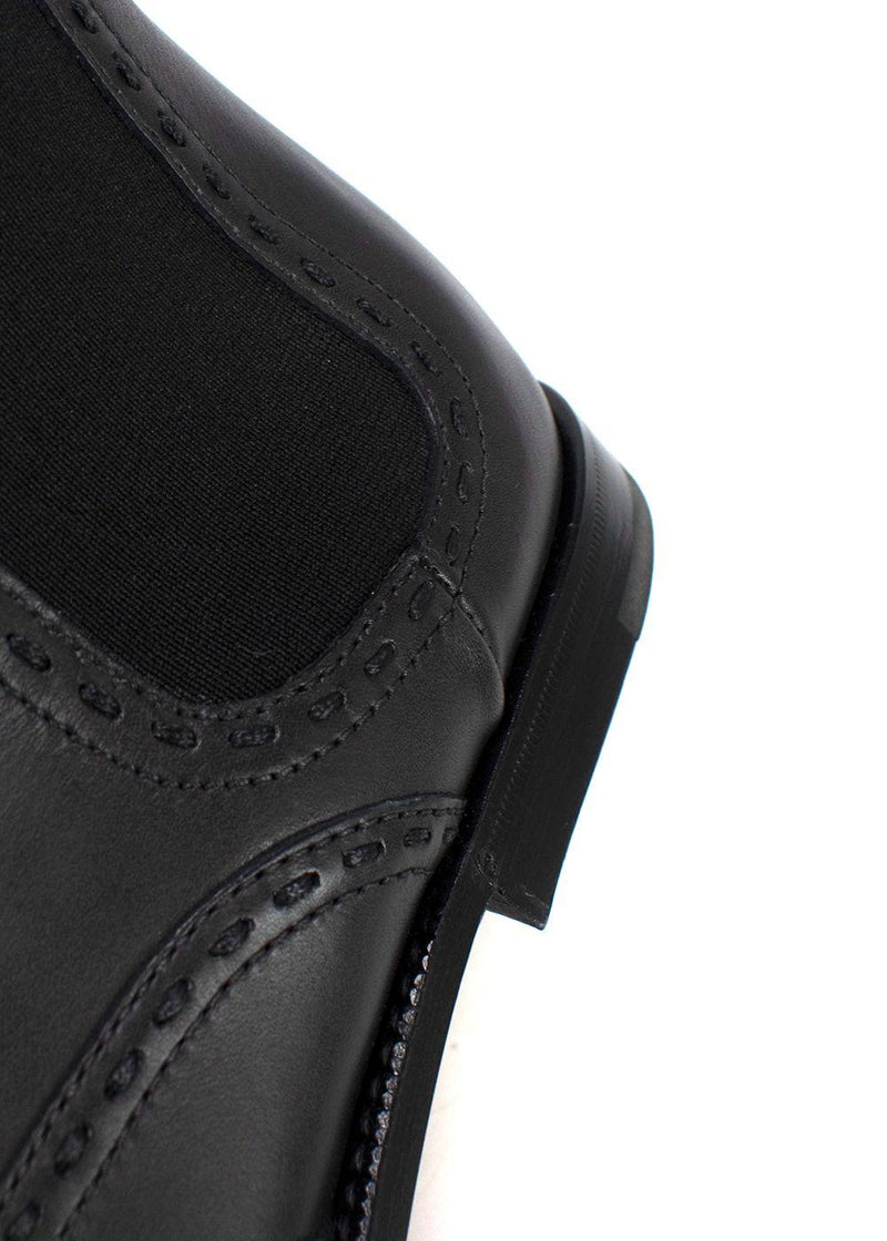 Bottega Veneta Black Brogue Leather Boots